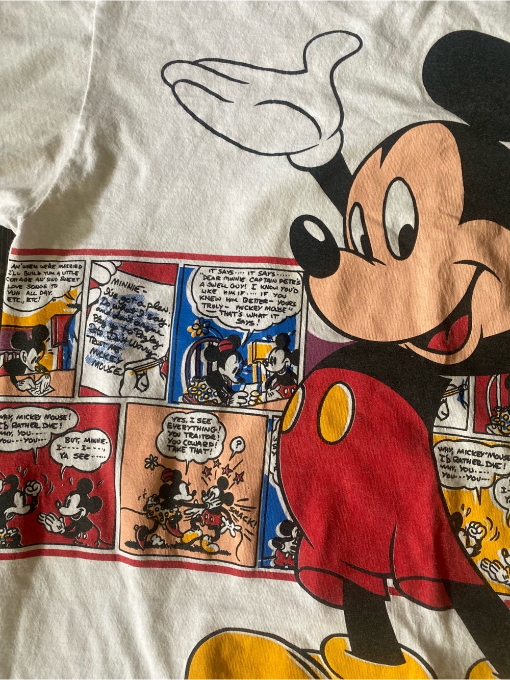 Vintage Disney Mickey Mouse Comic Strip Graphic Tee - White - Picture 3 of 5